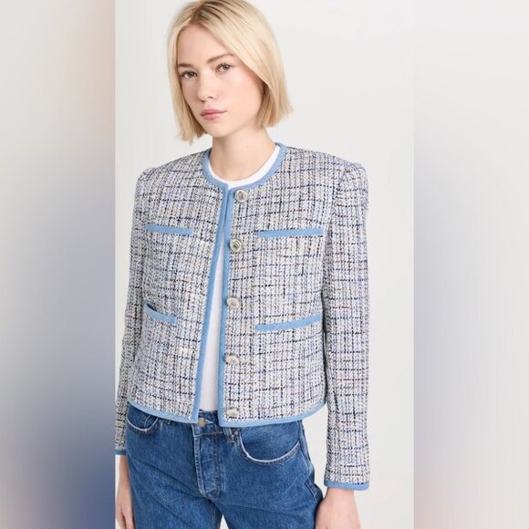Veronica Beard Jackets & Blazers - NEW Veronica Beard Darla Tweed Lady Jacket Blazer in Blue Multi | size 4